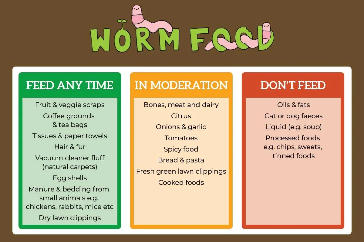 Printable Worm Farm Food Chart