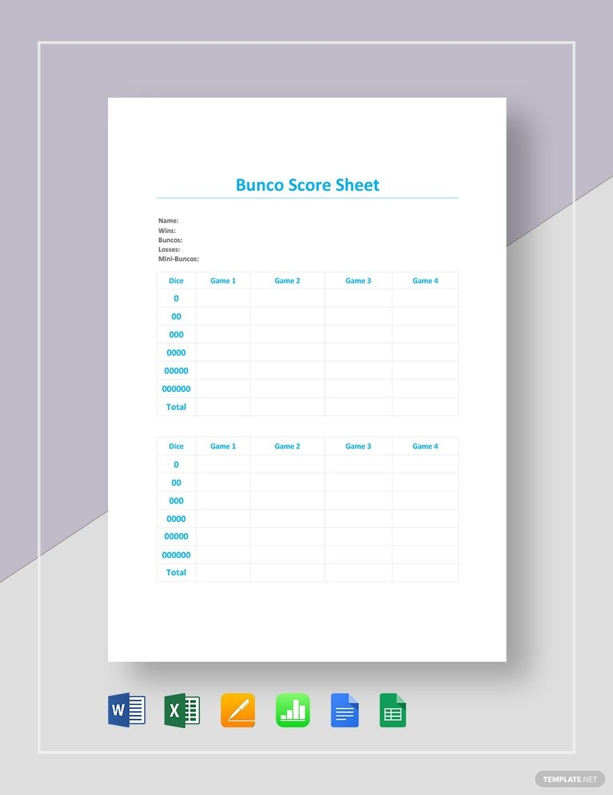 Printable Wrestling Score Sheets