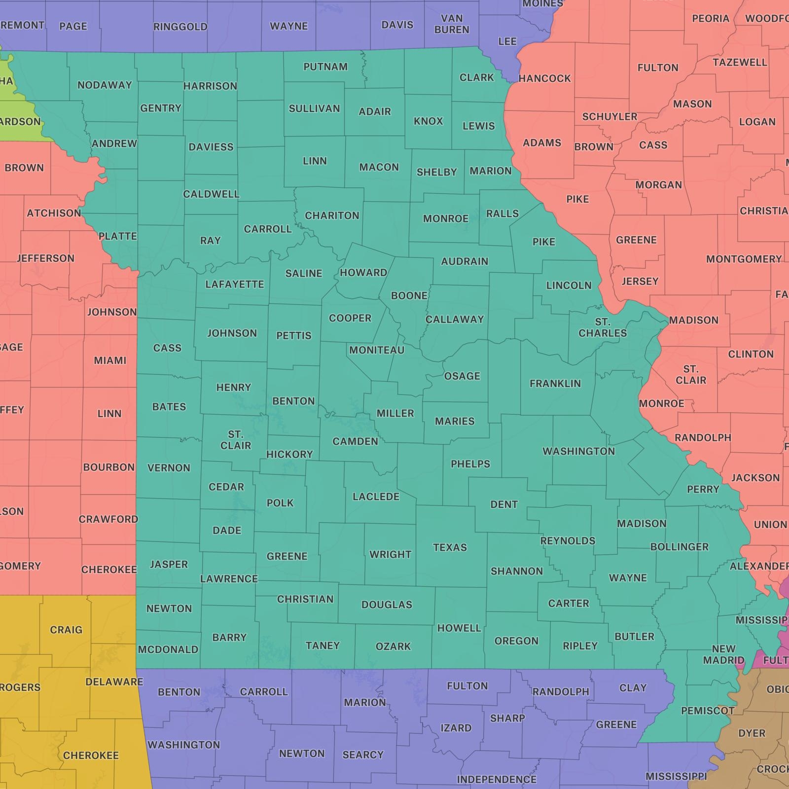 Printable Missouri Zip Code Map