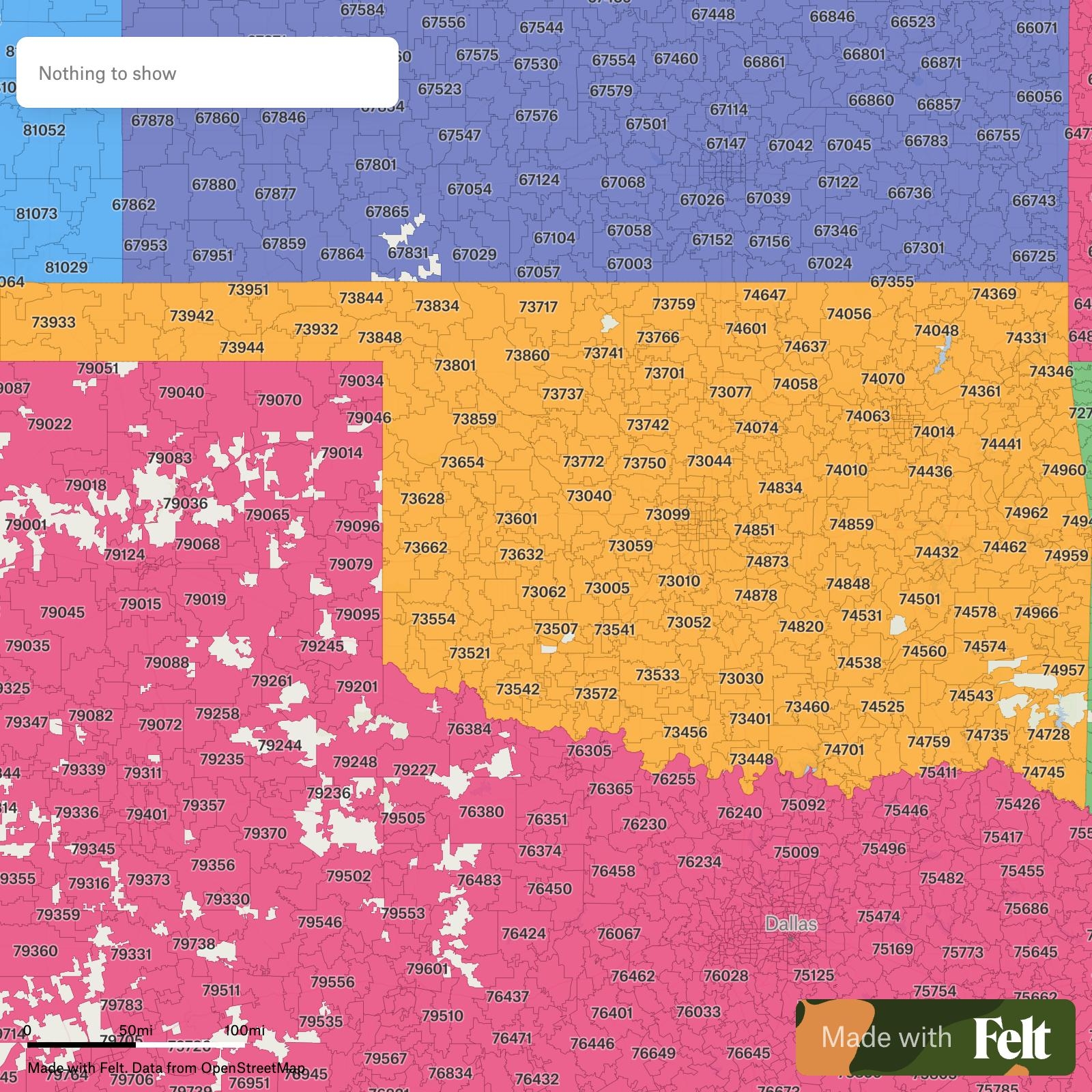 Printable Oklahoma Zip Code Map